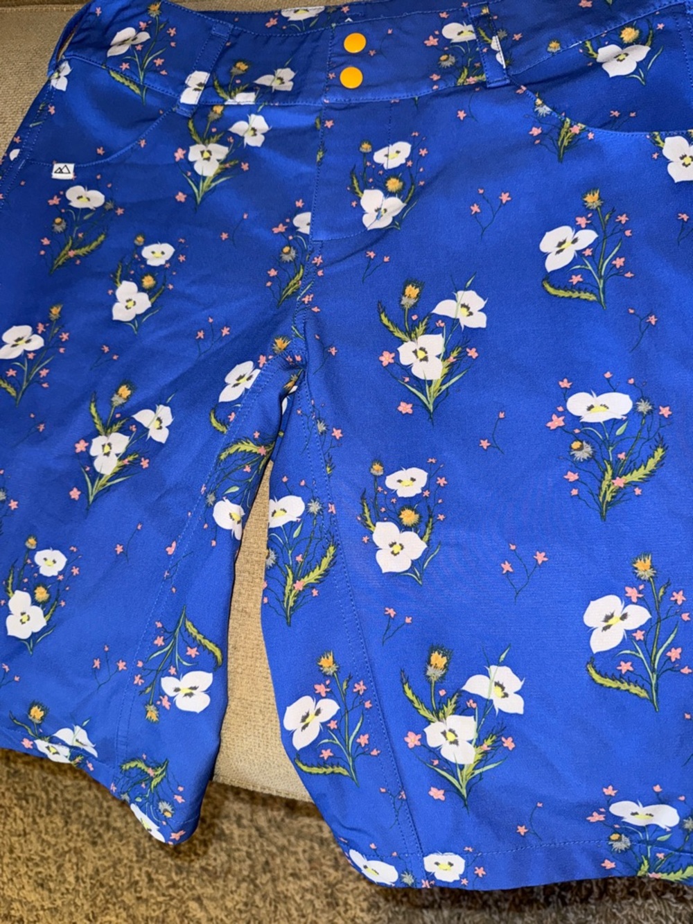 Wild Rye MTB 12" Freel Mountain Biking Shorts Size 8 EUC Blue Floral